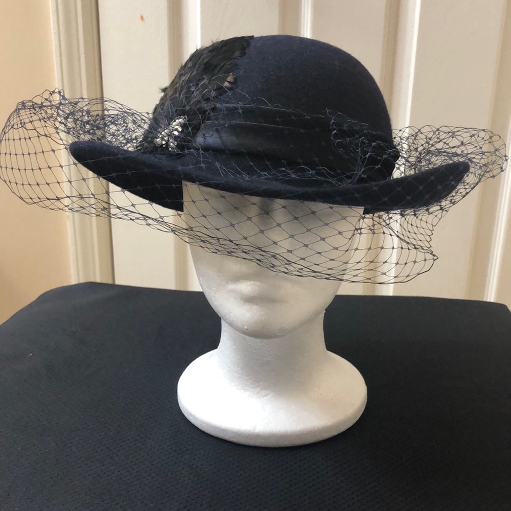 JOE BIll MILLER Hat 100%Wool Navy Blue